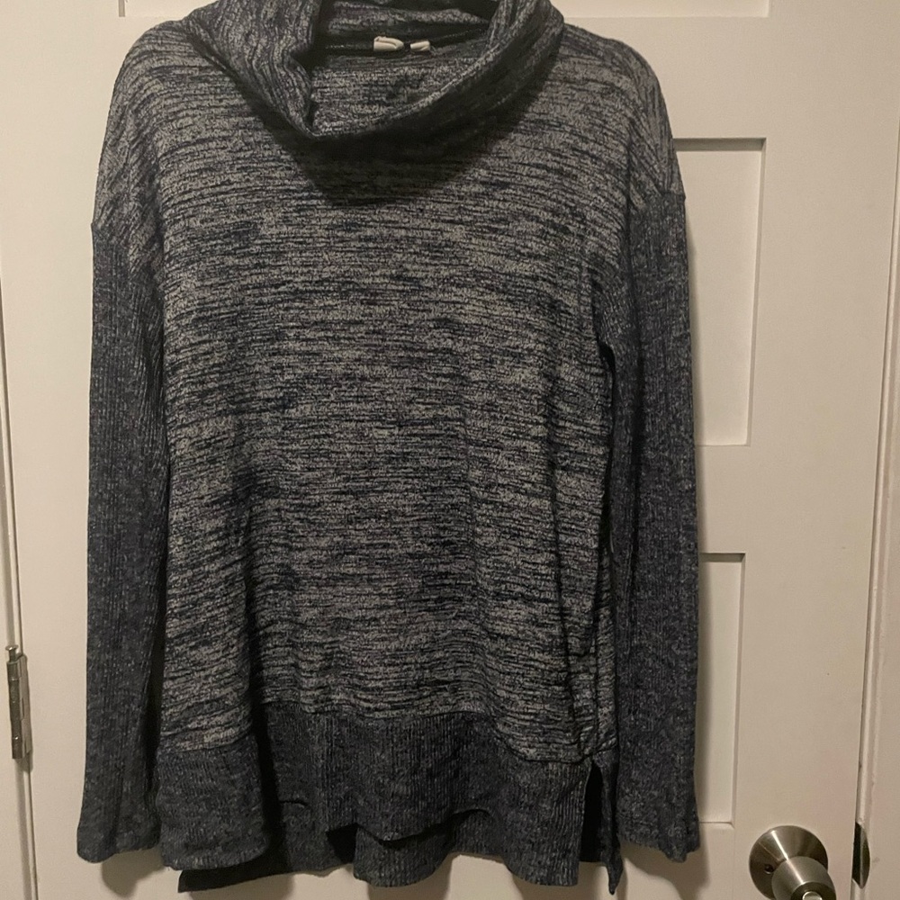 GAP Women's Heathered Gray Cowl Neck Sweater